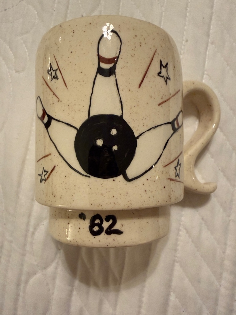 Vintage 80s Bowling Mug Set of 3